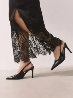 Hot Next Forever Comfort® Point Toe Slingback Heels Black/Animal