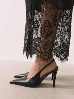 Hot Next Forever Comfort® Point Toe Slingback Heels Black/Animal