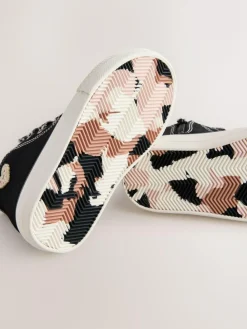 New Next Black/Animal Standard Fit (F) High Top Trainers