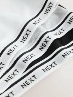 Next Black/Black/Grey/White Ultimate Comfort Cotton Logo Crop Bras 4 Pack^Women Bras