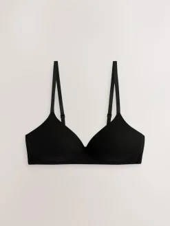 Clearance Next Black/Black/White/Praline Nude Pad Non Wire Cotton Bras 4 Pack