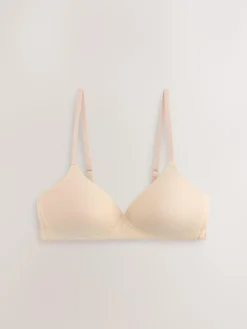 Clearance Next Black/Black/White/Praline Nude Pad Non Wire Cotton Bras 4 Pack