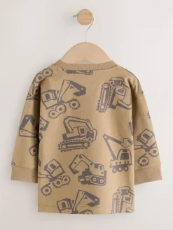 Next Black/Brown Digger Long Sleeve Graphic Print T-Shirts 3 Pack (3mths-7yrs)^BOY Baby Boys|Baby Boys