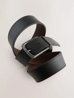 Next Black/Brown Reversible Grainy Leather Belt