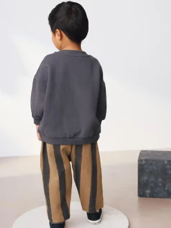 Next Black/Brown Single Sweatshirt And Stripe Joggers Set (3mths-7yrs)^BOY Sets & Co-Ords|Sets & Co-Ords
