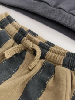 Next Black/Brown Single Sweatshirt And Stripe Joggers Set (3mths-7yrs)^BOY Sets & Co-Ords|Sets & Co-Ords