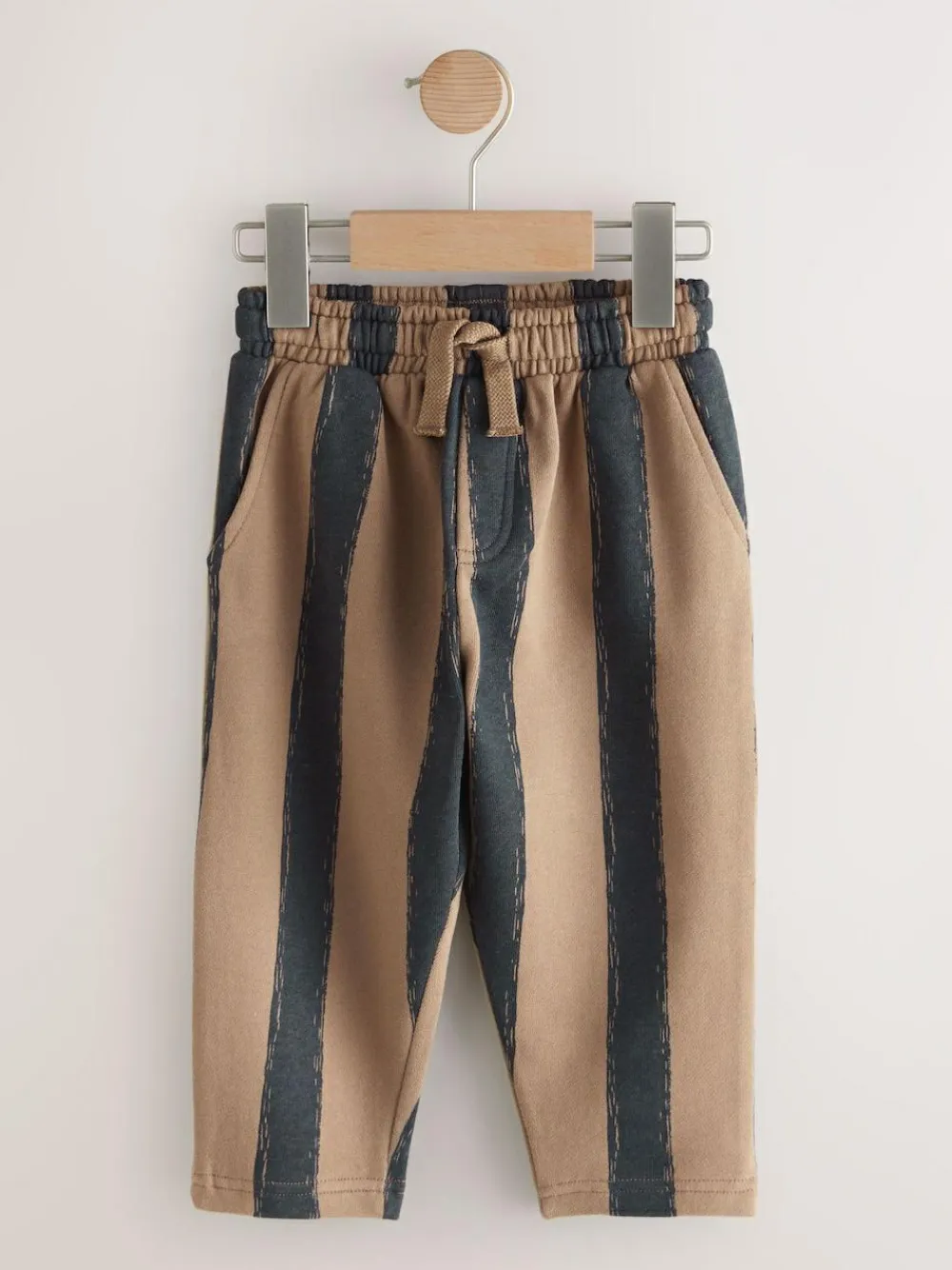 Hot Next Black/Brown Single Wide Leg Jersey Joggers (3mths-7yrs)