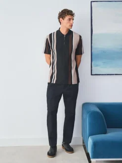 Next Vertical Stripe Quarter Zip Polo Shirt^ Tops & T-Shirts