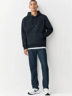 Best Next Cotton Rich Jersey Overhead Hoodies 2 Pack Black/Burgandy Red