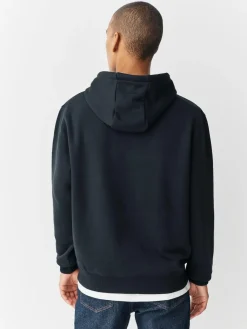 Best Next Cotton Rich Jersey Overhead Hoodies 2 Pack Black/Burgandy Red