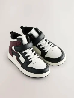 Next Standard Fit (F) Elastic Lace High Top Trainers^BOY Sneakers