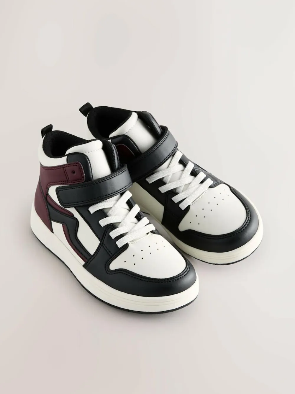 Next Standard Fit (F) Elastic Lace High Top Trainers^BOY Sneakers