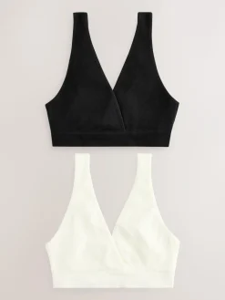 Next Black/Cream Seamless Non Wire Nursing Ultimate Comfort Bras 2 Pack^Women Bras|All Lingerie