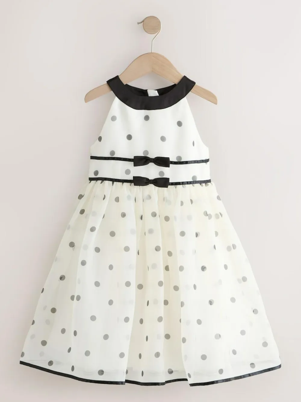 Discount Next Black/Cream Spot Sleeveless Occasion Dress (3-16yrs)