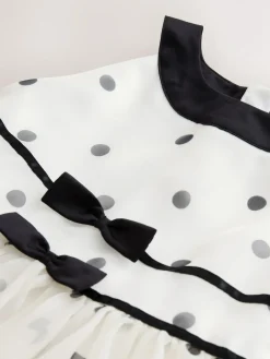 Discount Next Black/Cream Spot Sleeveless Occasion Dress (3-16yrs)