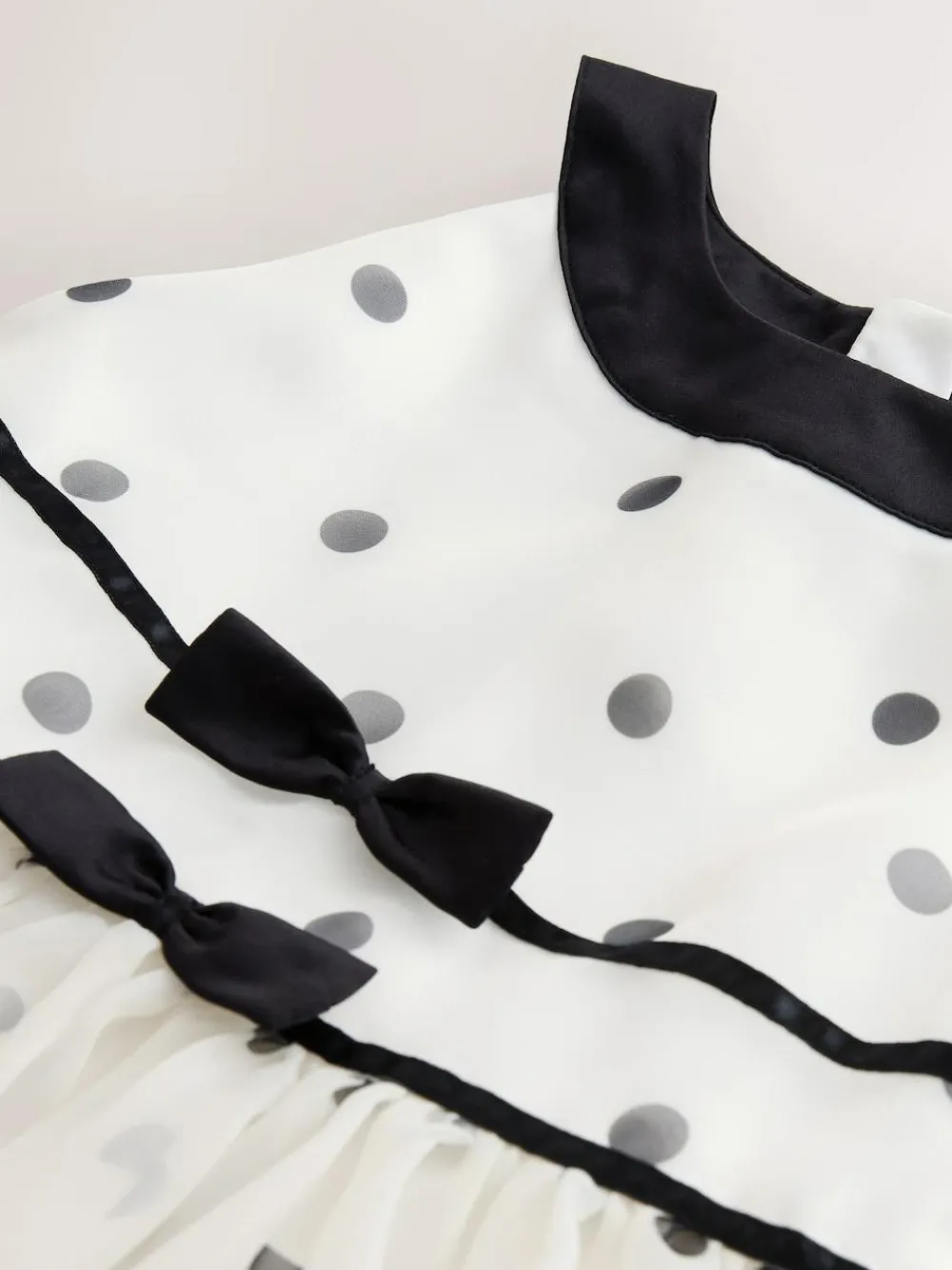 Discount Next Black/Cream Spot Sleeveless Occasion Dress (3-16yrs)