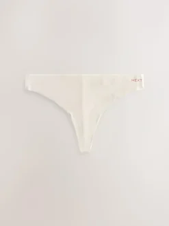 Next Black/Cream/Pink Thong Cotton Blend No VPL Knickers 7 Pack^Women Panties|All Lingerie