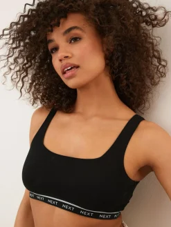 Clearance Next 3 Pack Ultimate Comfort Crop Tops Black/Cream/Praline Nude