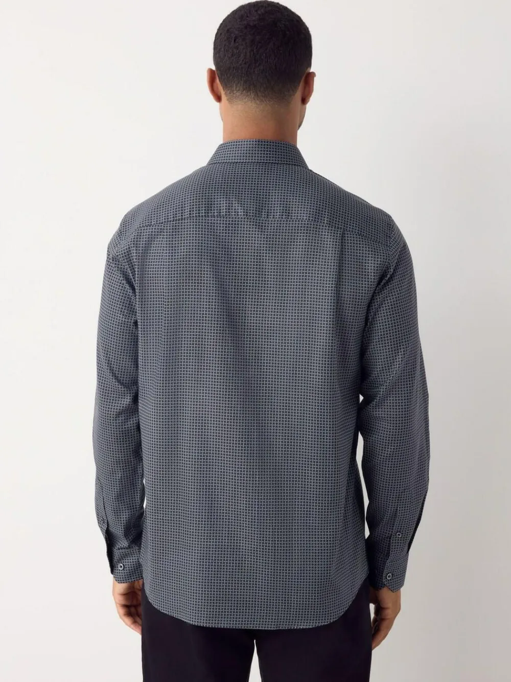 Outlet Next Regular Fit Long Sleeve Print Shirt Black/Gold Link