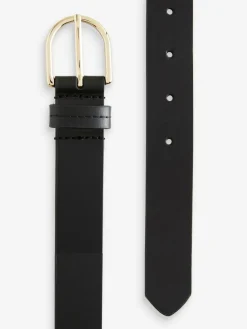 Next Black/Gold Regular Leather Belt^Women Belts