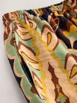 Outlet Next Black/Green Wide Leg Summer Trouser