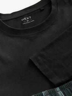 Next Black/Grey Check Long Sleeve 100% Cotton Pyjamas Set^ Pyjamas|Nightwear