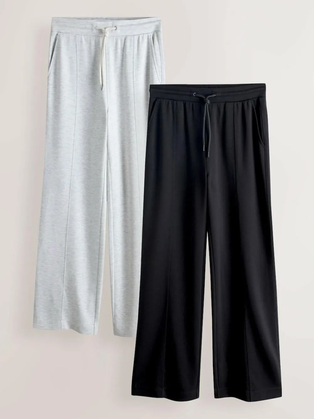 Next Black/Grey Jersey Wide Leg Joggers 2 Pack^Women Loungewear|Leggings & Sweatpants