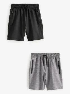 Sale Next Light Weight Sports Shorts 2 Pack (3-17yrs) Black/Grey