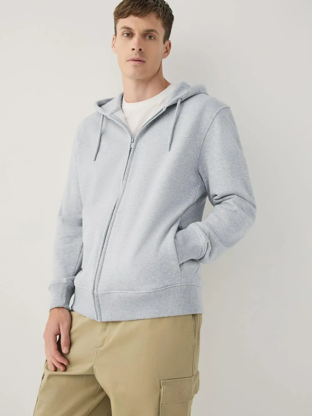 Best Next Black/Grey Marl Cotton Rich Heavyweight Jersey Full Zip Hoodies 2 Pack