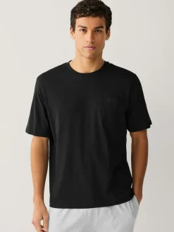 Best Next Short Sleeve Jersey Pyjamas Set Black/Grey Marl