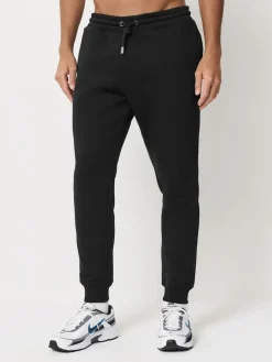 Outlet Next Slim Fit Brushback Heavyweight 2 Pack Joggers Black/Grey Marl