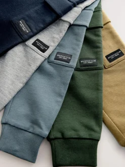 Next Skinny Fit Joggers 5 Pack (3mths-7yrs) Black/Grey Marl/Tan Brown