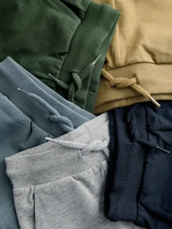 Next Skinny Fit Joggers 5 Pack (3mths-7yrs) Black/Grey Marl/Tan Brown