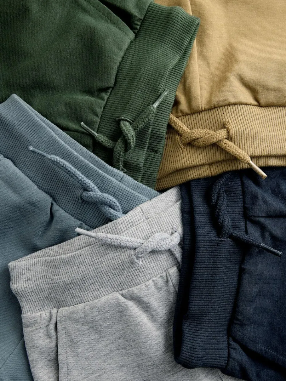 Next Skinny Fit Joggers 5 Pack (3mths-7yrs) Black/Grey Marl/Tan Brown