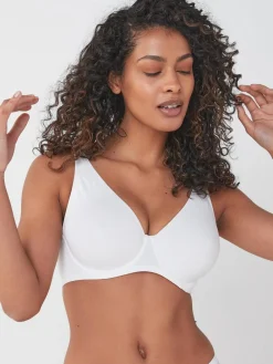 Discount Next Non Pad Full Cup DD+ Cotton Blend Ultimate Comfort Bras 3 Pack Black/Grey Marl/White