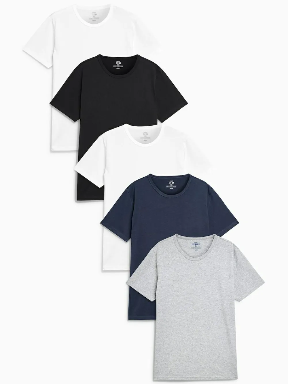 Next Slim Fit 100% Cotton Layering T-Shirts 5 Pack^ Loungewear
