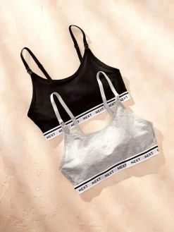 Sale Next Maternity Nursing Crop Ultimate Comfort Tops 2 Pack Black/Grey