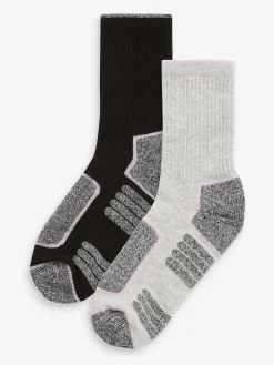 Next Active Sports Walking Ankle Socks 2 Pack Black/Grey