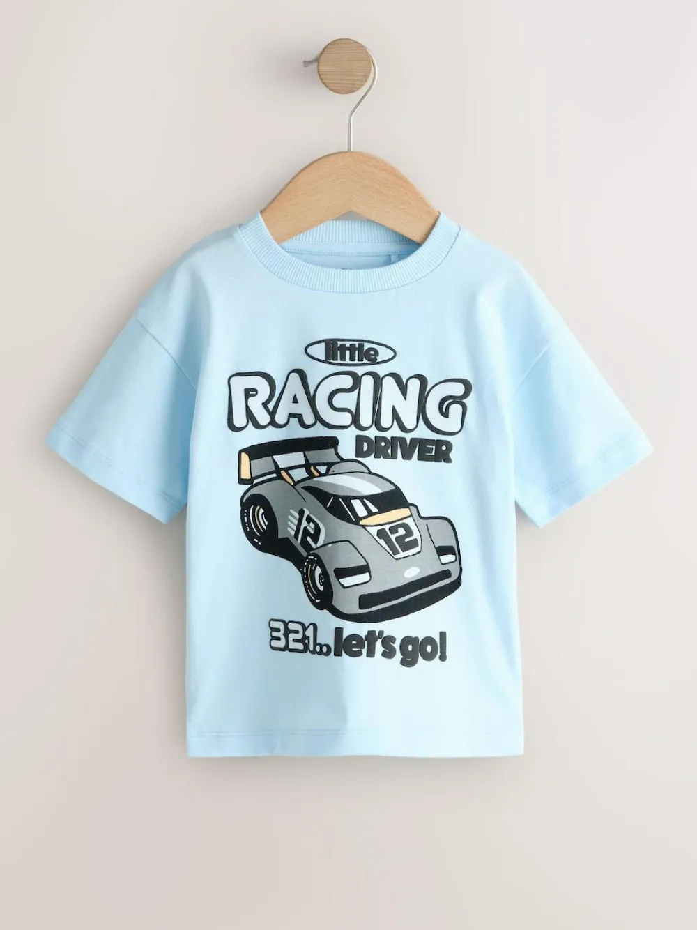 Next Black/Grey Race Car Short Sleeve Graphic T-Shirts 3 Pack (3mths-7yrs)^BOY Tops|T-Shirts