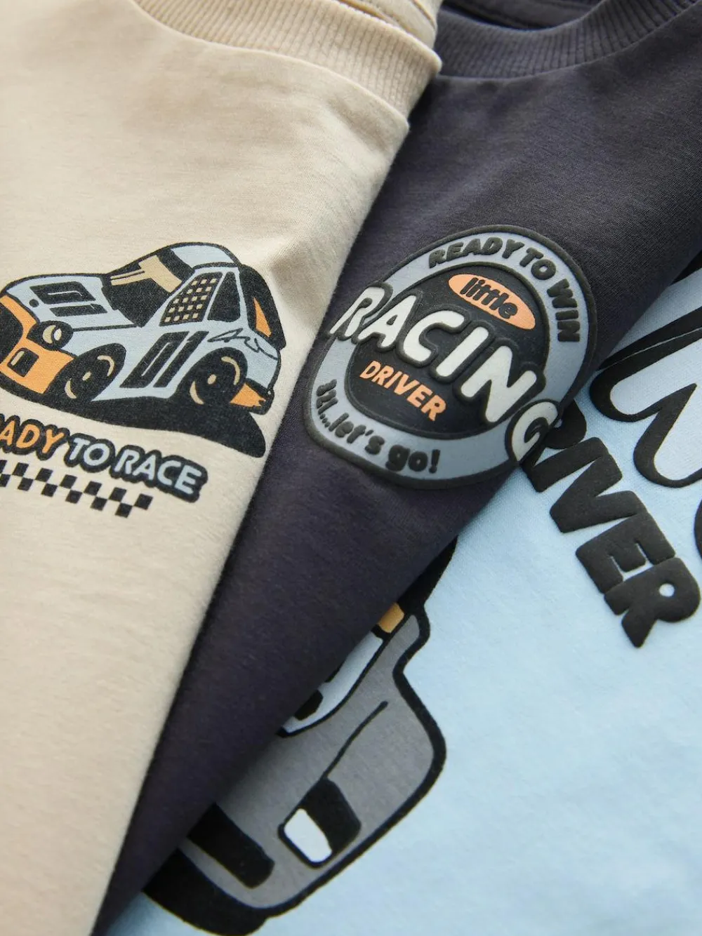 Next Black/Grey Race Car Short Sleeve Graphic T-Shirts 3 Pack (3mths-7yrs)^BOY Tops|T-Shirts