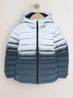 Online Next Black/Grey Reflective Quilted Midweight Hooded Jacket (3-16yrs)