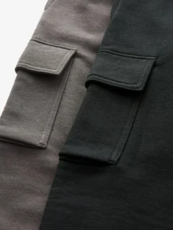 Discount Next Slim Fit Cargo Joggers 2 Pack (3-16yrs) Black/Grey