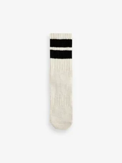 New Next Black/Grey Stripe Cushion Sole Ribbed Sport Ankle Socks 3 Pack With Arch Support