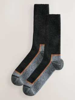 Online Next Black/Grey Thermal Workwear Socks 2 Pack