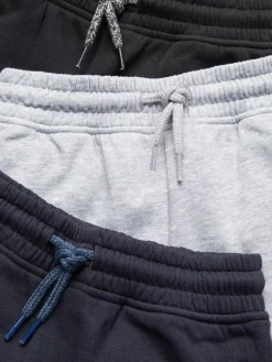 Online Next Slim Fit Joggers 3 Pack (3-16yrs) Black/Grey/Charcoal