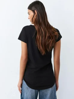 New Next Black/Grey/Pink Cap Sleeve T-Shirts 7 Pack