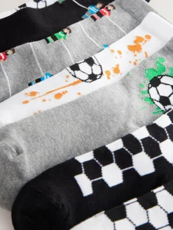 Online Next Black/Grey/White Football Cotton Rich Socks 7 Pack