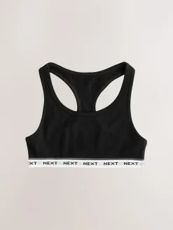 Hot Next Racer Back Crop Tops 3 Pack (5-16yrs) Black/Grey/White