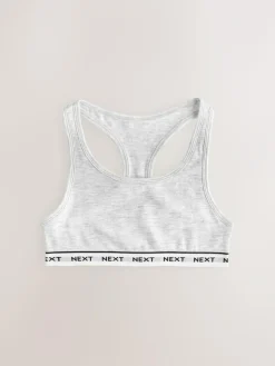 Hot Next Racer Back Crop Tops 3 Pack (5-16yrs) Black/Grey/White