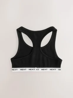Hot Next Racer Back Crop Tops 3 Pack (5-16yrs) Black/Grey/White